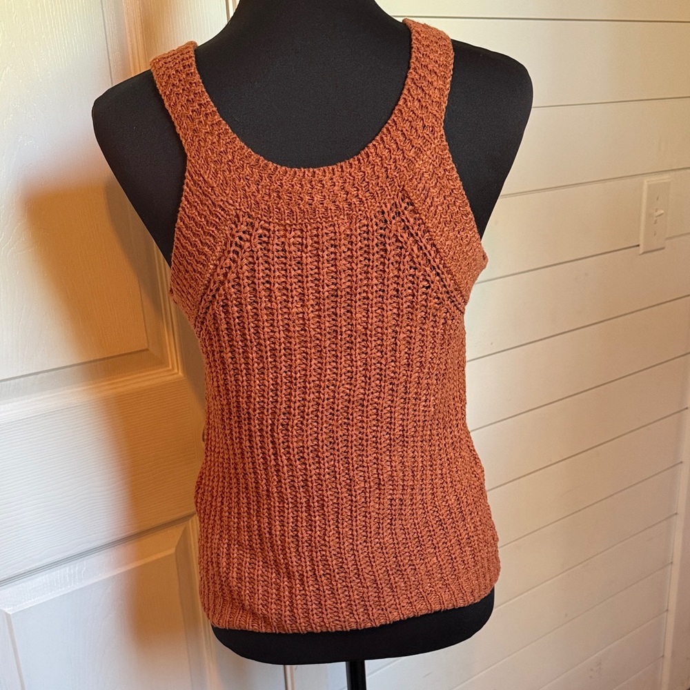 Cozy Casual Rust Knit Racerback Tank Top - Picture 3 of 6